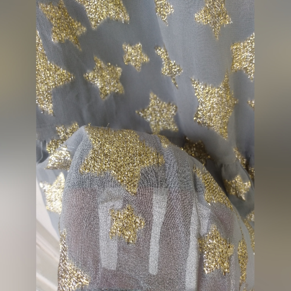 LOFT Gray and Gold Star Patterned Dress - Picture 4 of 10